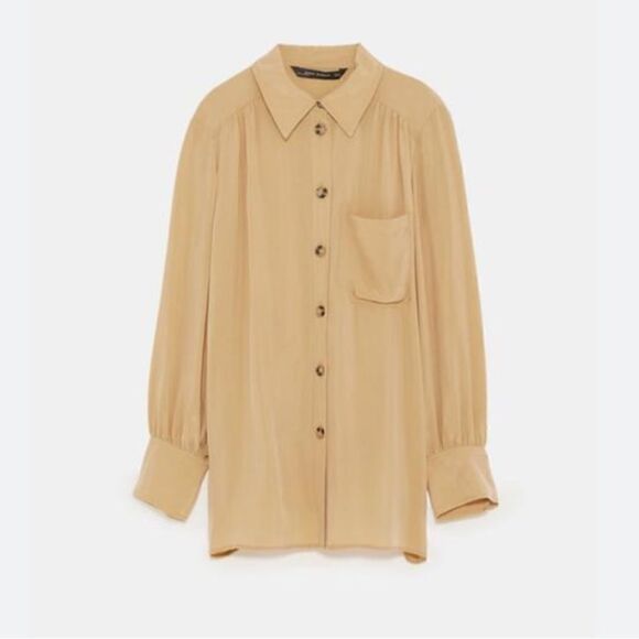 NWT! Zara women 100%  Cupro flowy top‎ - Picture 2 of 16